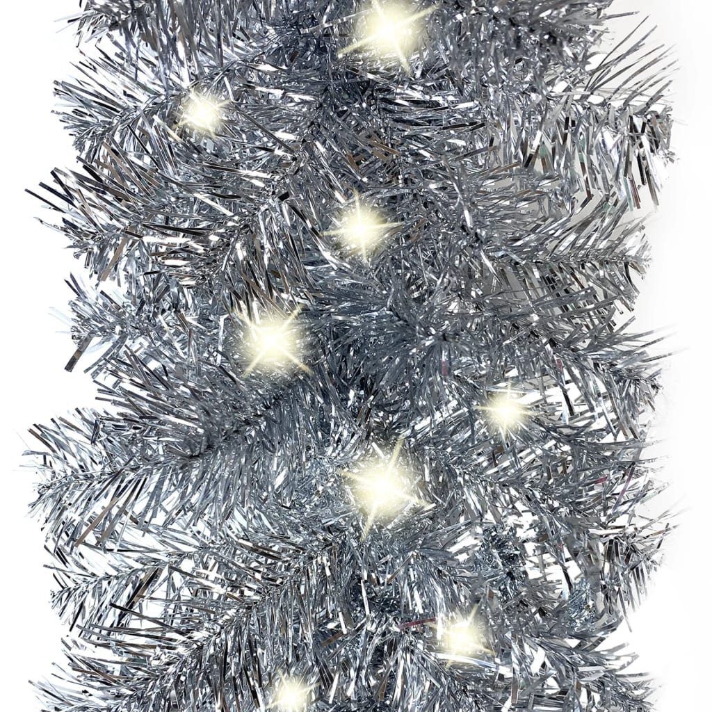 Weihnachtsgirlande Christbaumschmuck LED mit (1-tlg) m 10 vidaXL Silbern