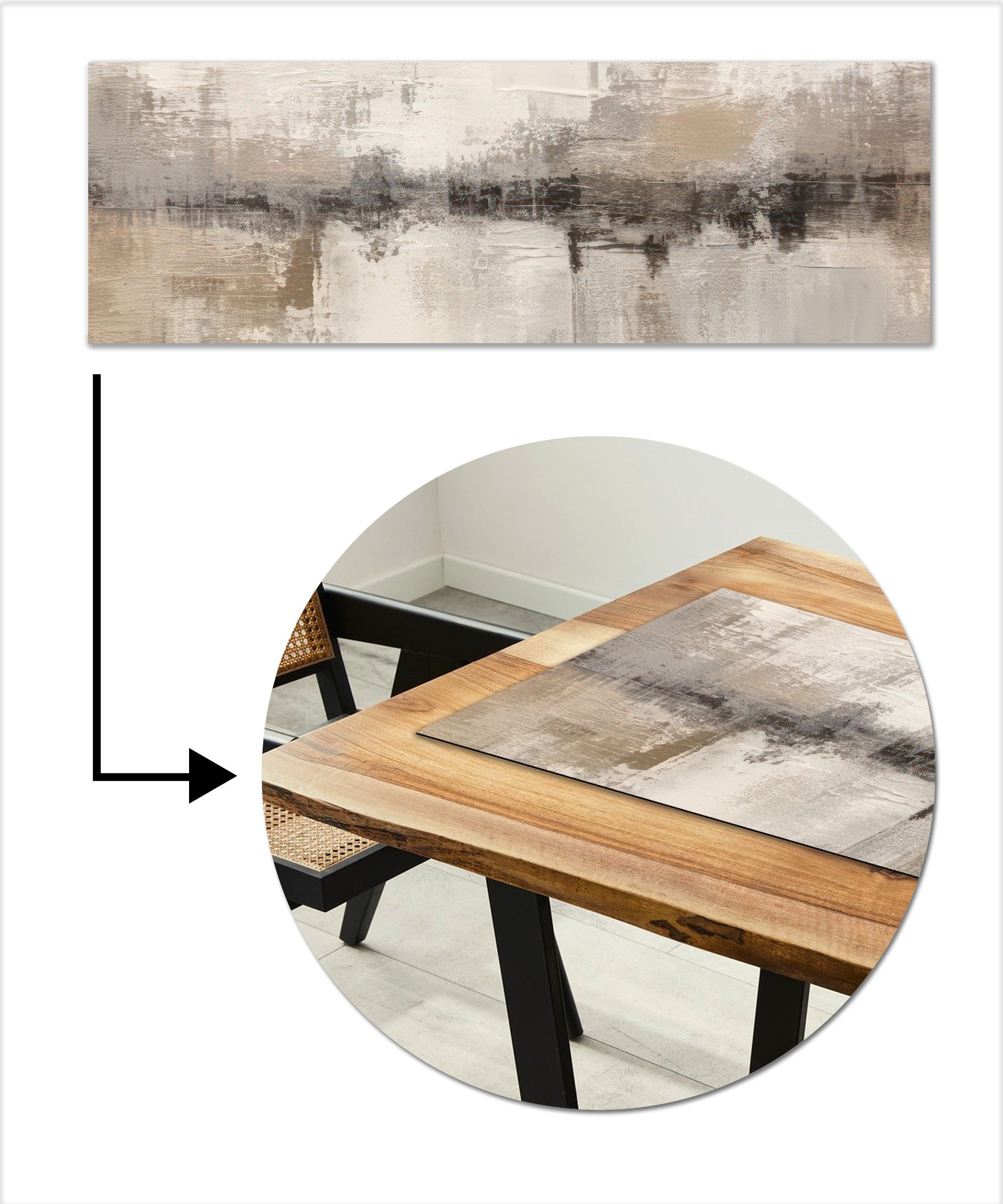 MuchoWow Tischläufer Moderne Kunst - Abstrakt - Beige, Tisch Dekoration für günstig online kaufen