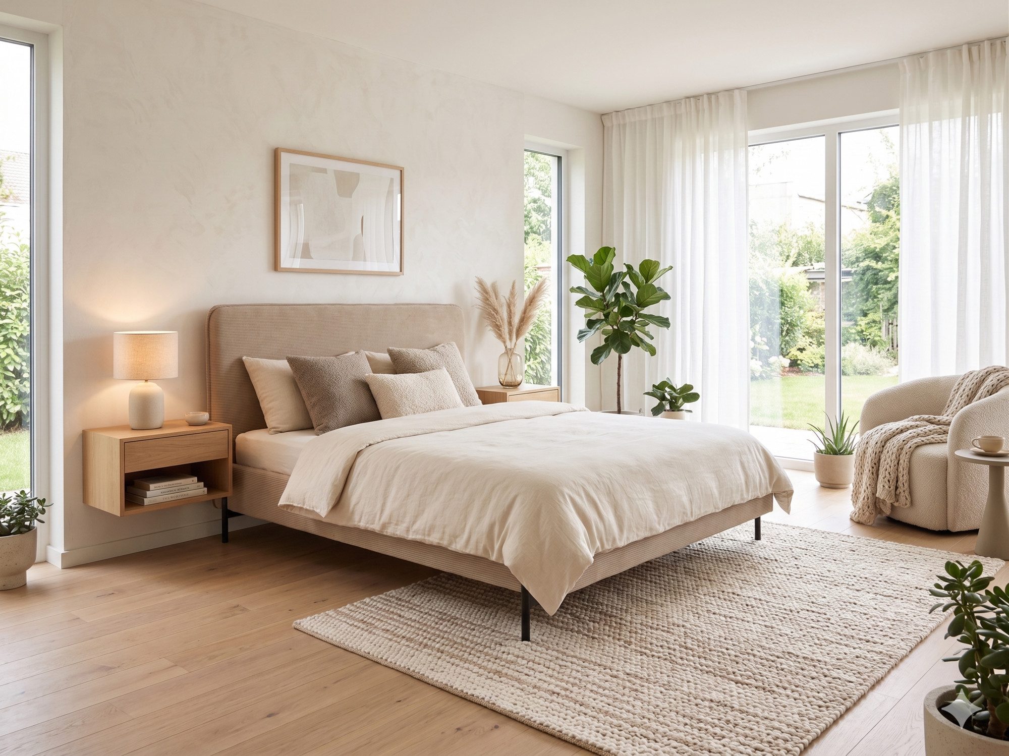 Home affaire Polsterbett LAVOISIER Bettgestell mit Lattenrost, Breite 140/160/180/200 cm, Cord (Belastbarkeit 250 kg), Rahmenbett mit Kopfteil, ohne Matratze und Topper