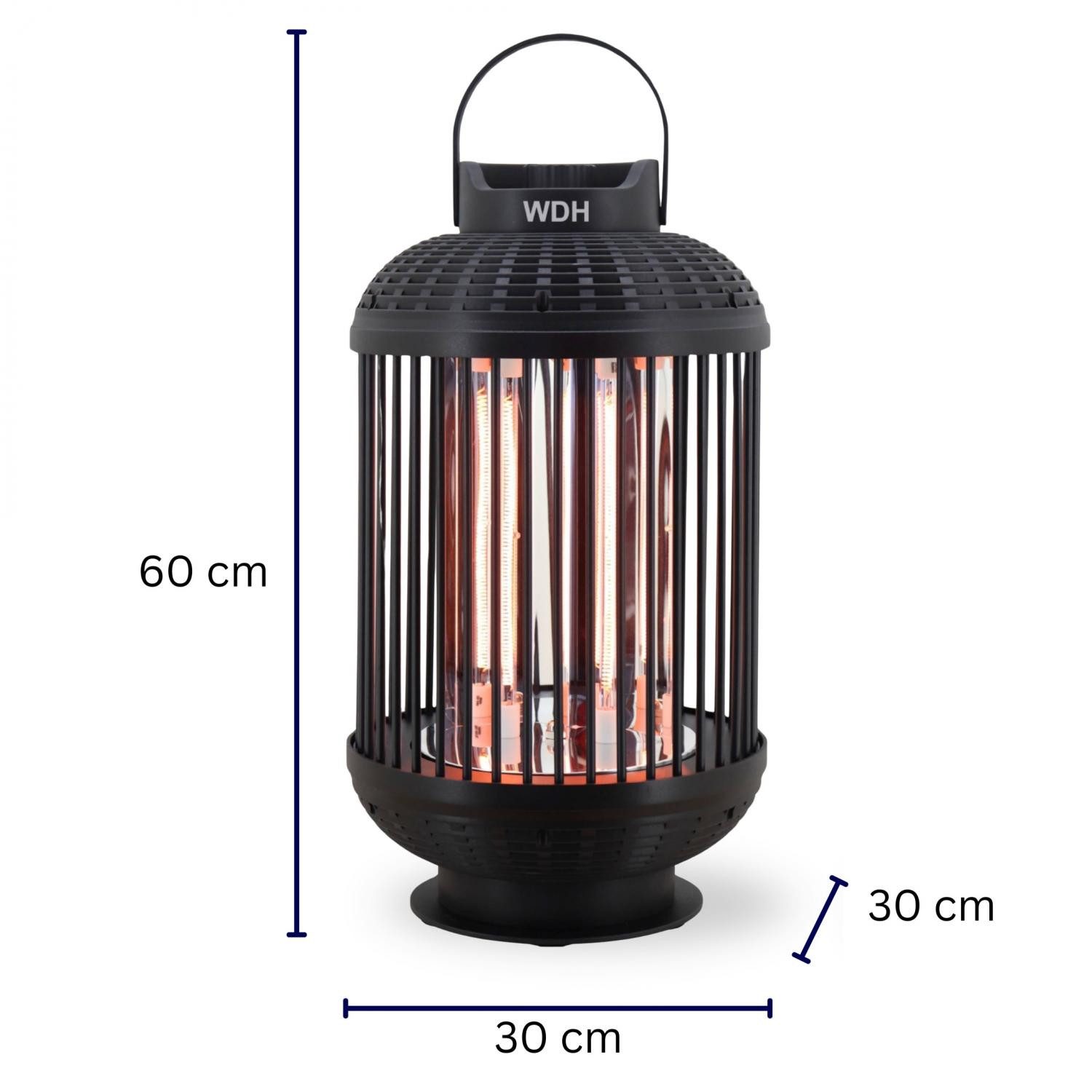 WDH Heizstrahler Standheizstrahler WDH-12HL, 1200 W, für den Außenbereich geeignet – Bild 3 von 5
