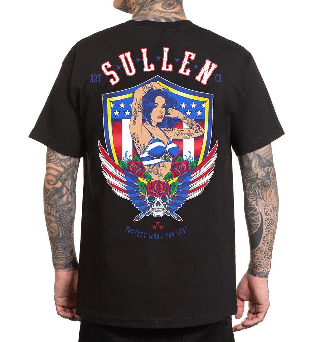 Sullen Clothing T-Shirt Land Of The Free Schwarz