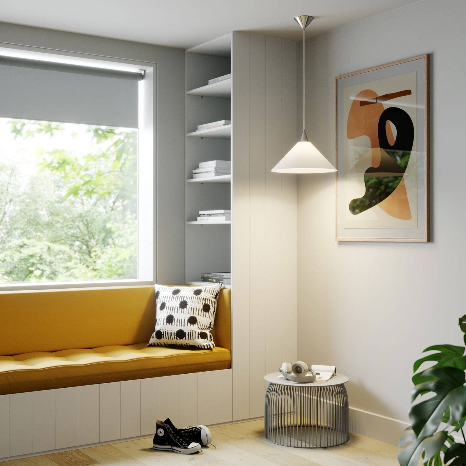 Lindby Hängeleuchte Petra, Glas Weiß IP20, 1 x 60 W