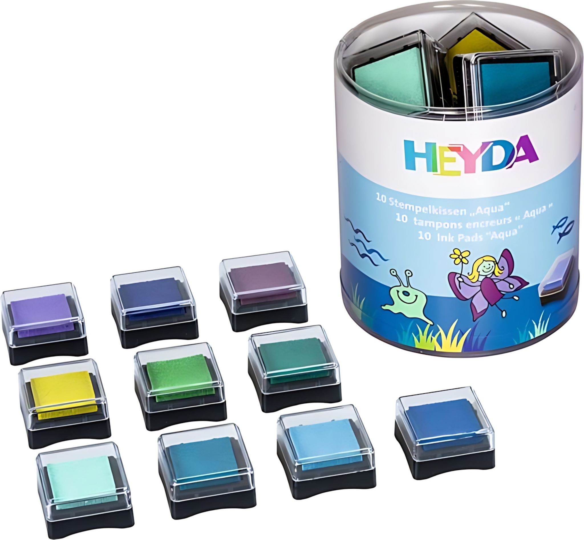 Heyda Stempel HEYDA 204888472 Stempelkissen-Set Mini Aqua 3 x3 cm mint türkis