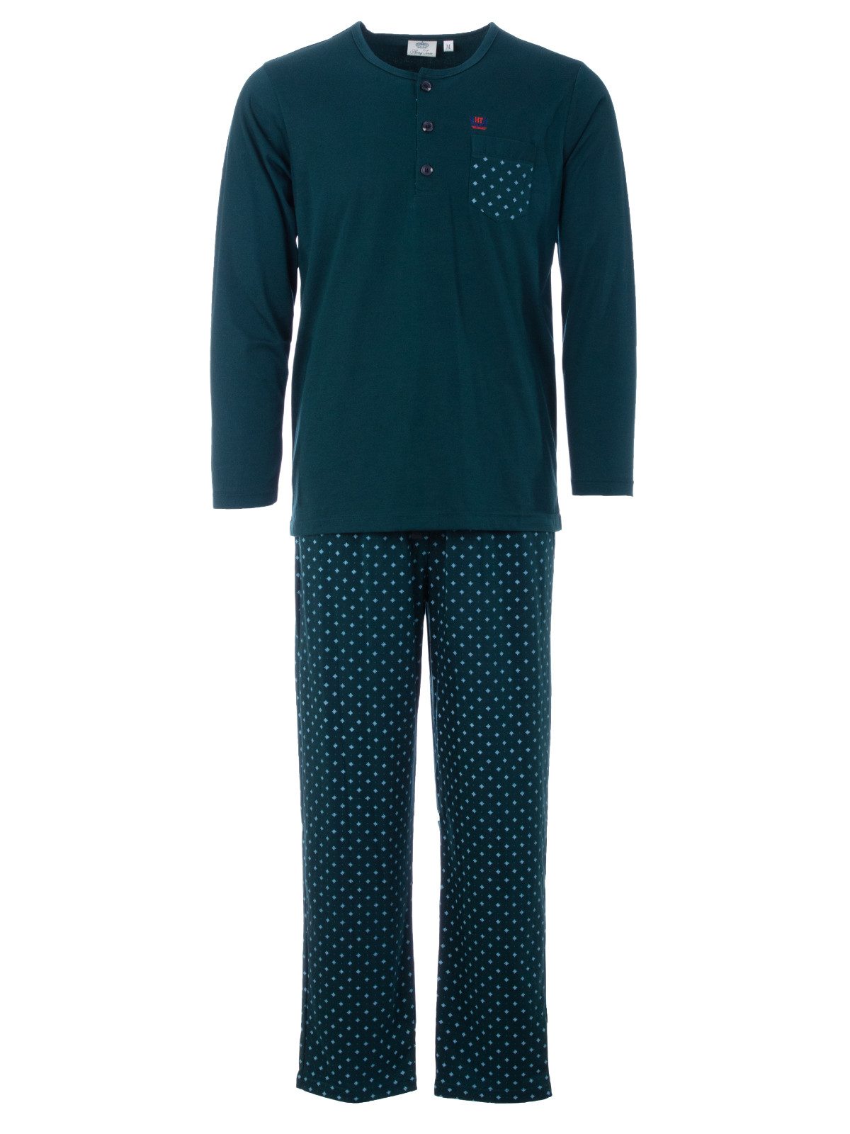 Henry Terre Pyjama Pyjama Set Langarm - Carlo Hose Rautenmuster – Bild 3 von 5