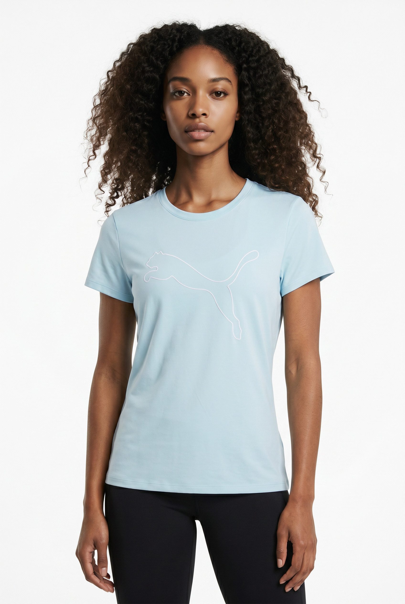 PUMA Trainingsshirt W TAD ESSENTIAL LOGO TEE Kurzarm, Sportmode, mit Rundhalsausschnitt