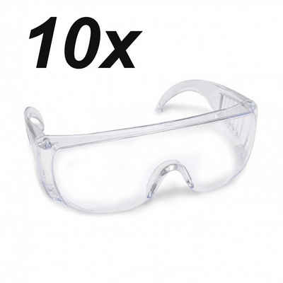 HAC24 Arbeitsschutzbrille 10er Set Schutzbrille Augenschutz Sicherheitsbrille Arbeitsbrille, (Set, 10St), Transparent
