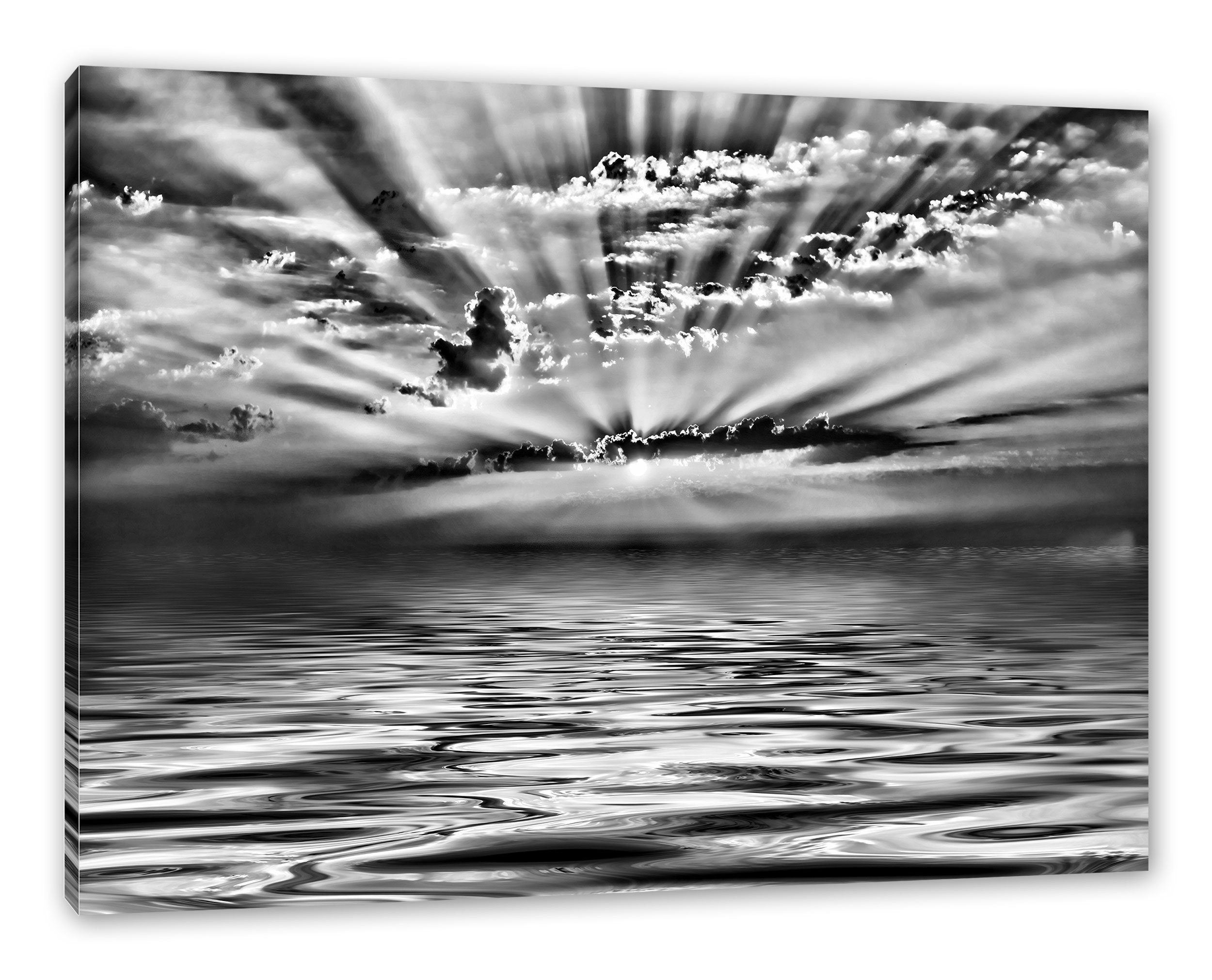 Pixxprint Leinwandbild inkl. fertig (1 Sonnenaufgang Zackenaufhänger St), Sonnenaufgang, bespannt, Leinwandbild