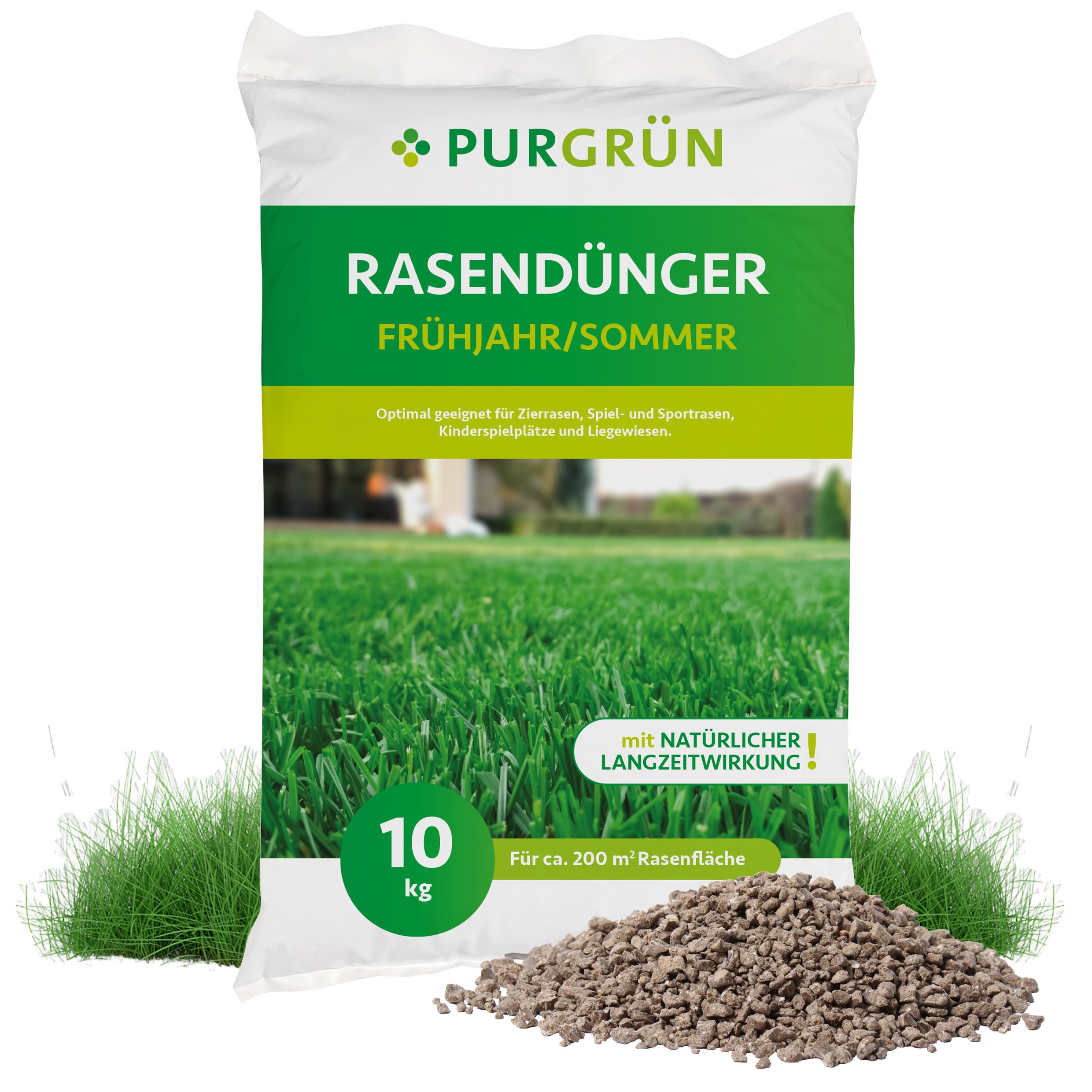 Purgrün Rasendünger, Granulat, 1-St., 10 kg, reicht für ca. 200 m² Gartenfl günstig online kaufen
