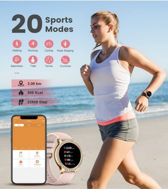 Lige Smartwatch (Android iOS), Sport Fitness Activity Tracker Weiblich Full Touch Screen Herzfrequenz
