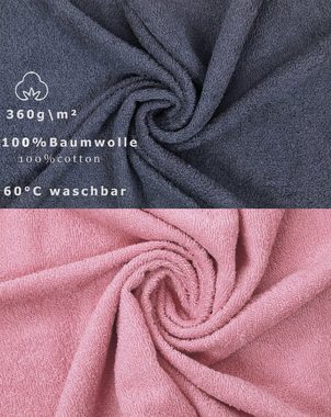Betz Handtuch Set 12 TLG. Handtuch Set BERLIN Farbe lotus - dunkelgrau, 100% Baumwolle (12 Teile, 12-St)
