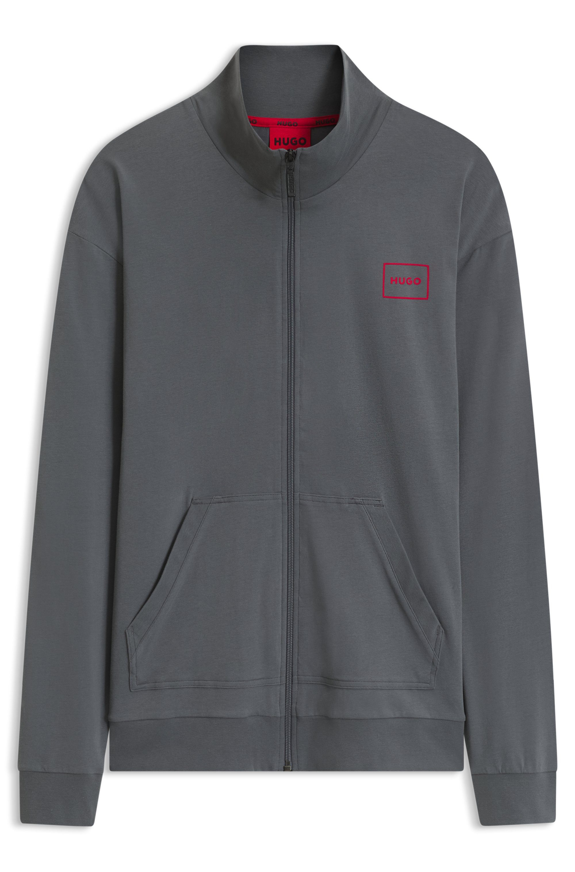 HUGO Sweatjacke Laze Zip Jacket mit seitlichen Taschen