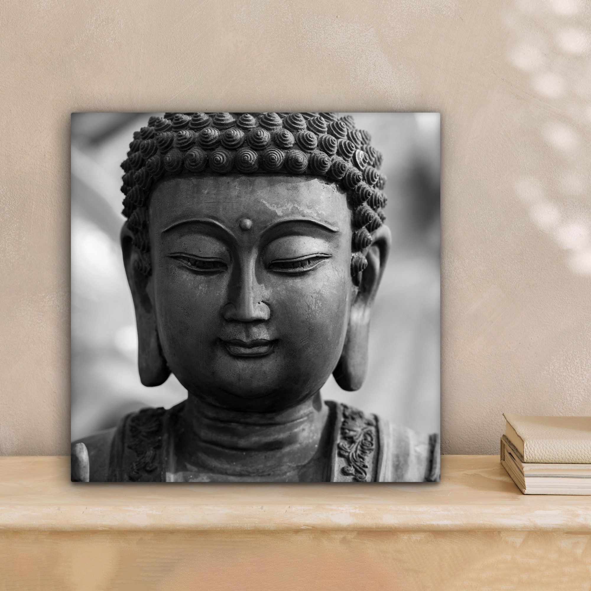 OneMillionCanvasses® Leinwandbild Buddha - Grau - günstig online kaufen