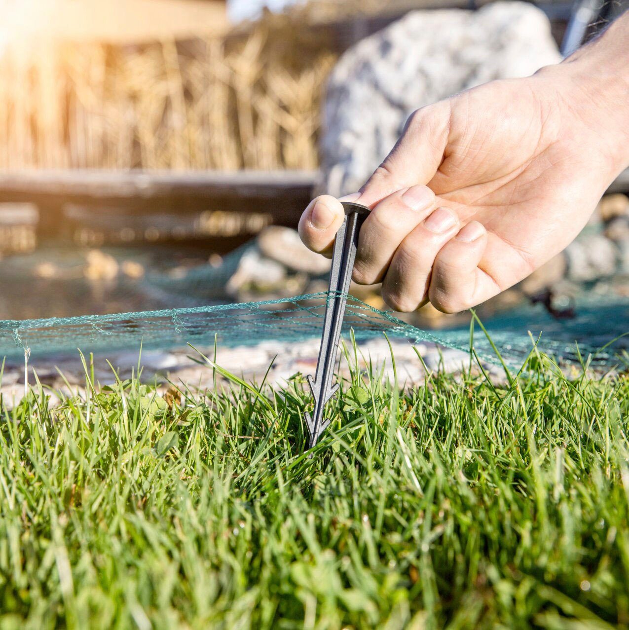 Windhager Schutznetz, BxL: 4x5 m, Laubschutznetz inkl. 10 Halterungen