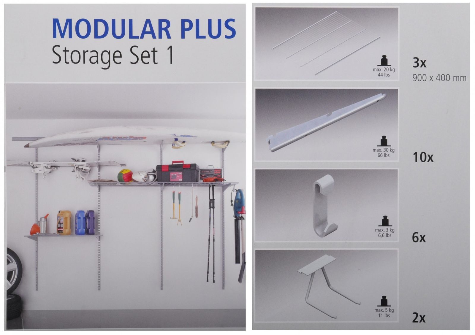 DIY Element System Regal Regalsystem für Garage Modular Plus Basic Kit + Storage Set 1 + Storag