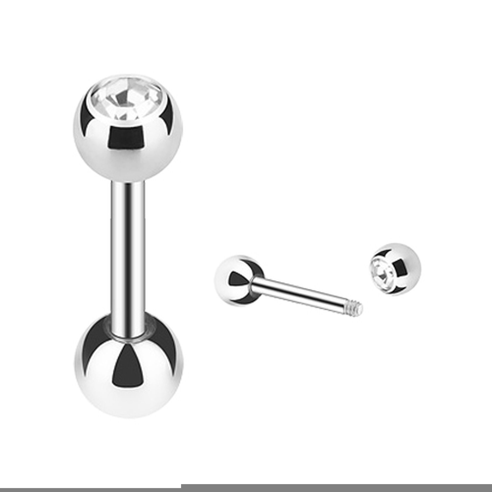 Taffstyle Piercing-Set Kugel, Clear Cartilage Stecker Kristall Ohrpiercing Ohr aus Silber Barbell Helix Farben Chirurgenstahl Tragus Piercing