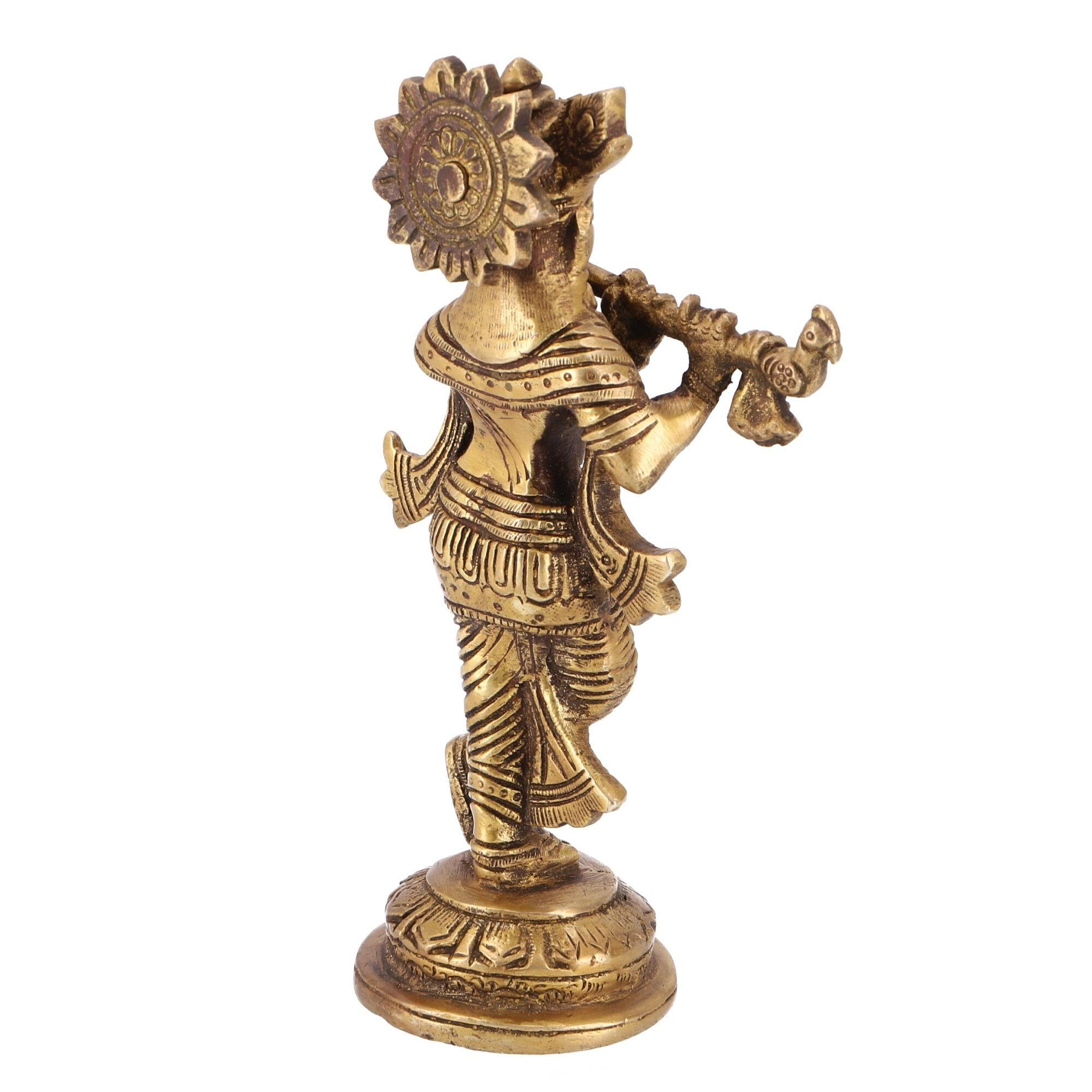 Krishna cm 19 Statue Statue Dekofigur Guru-Shop Messingfigur, -..