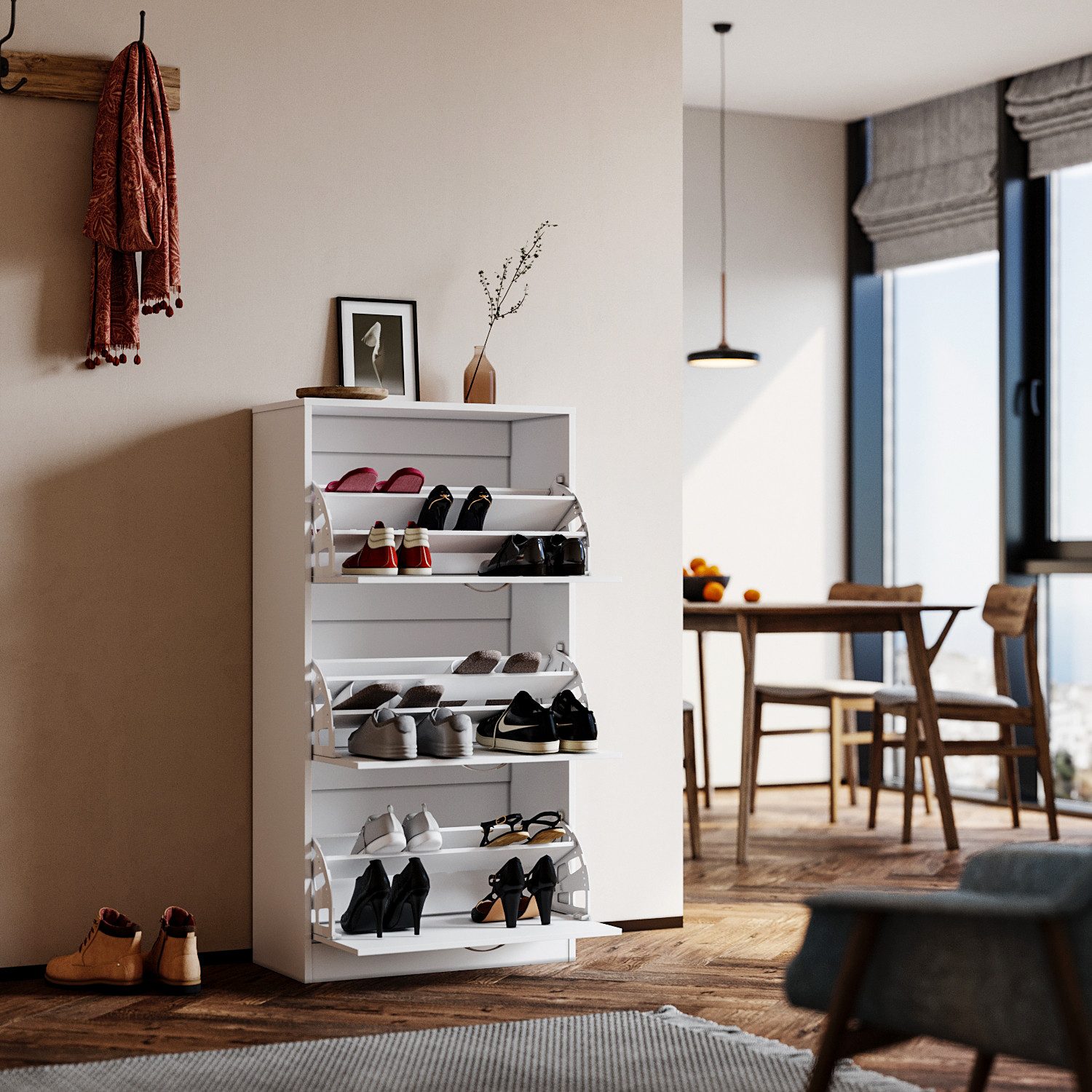 SONNI Schuhregal Schuhregal Weiß Holz Schuhkipper günstig online kaufen