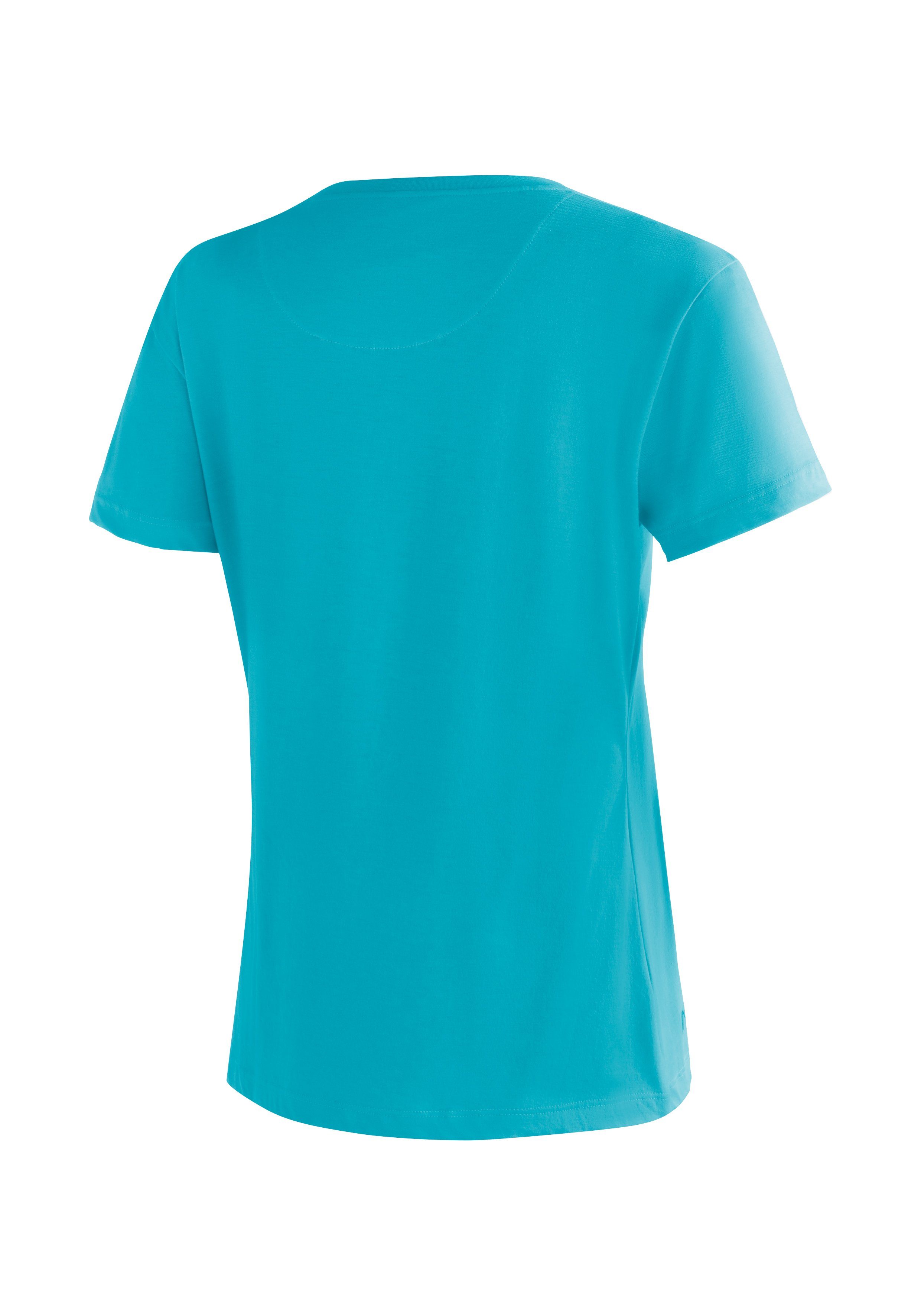 Damen Print Maier für Kurzarmshirt Wandern T-Shirt mit und Tee W Freizeit Logo Sports