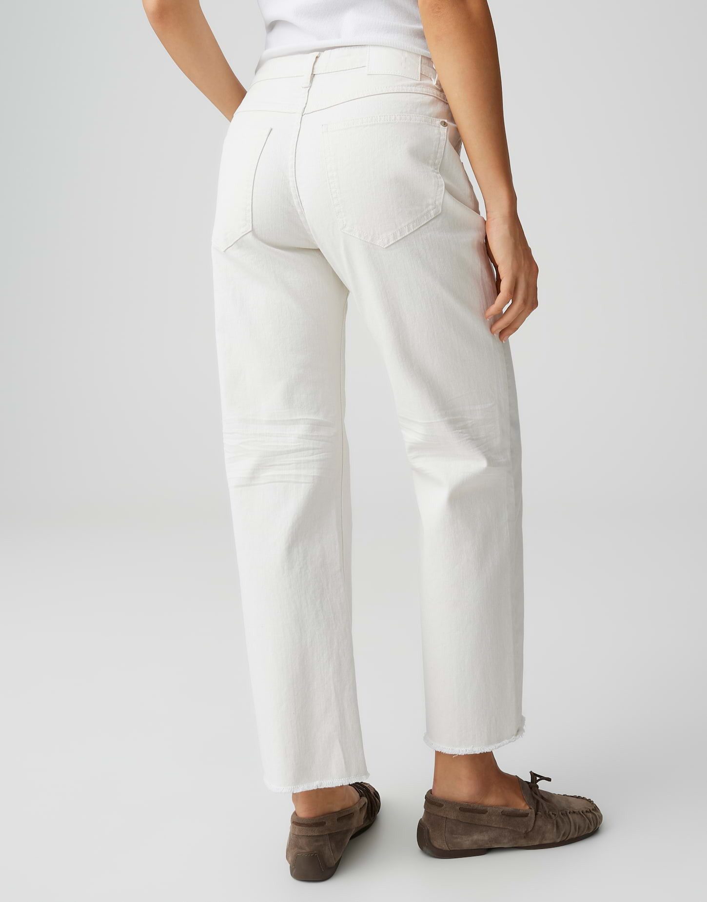 OPUS Boyfriend-Jeans Mit Stretchanteil Mid Rise elastisch mit verkürzter Länge und geradem Schnitt