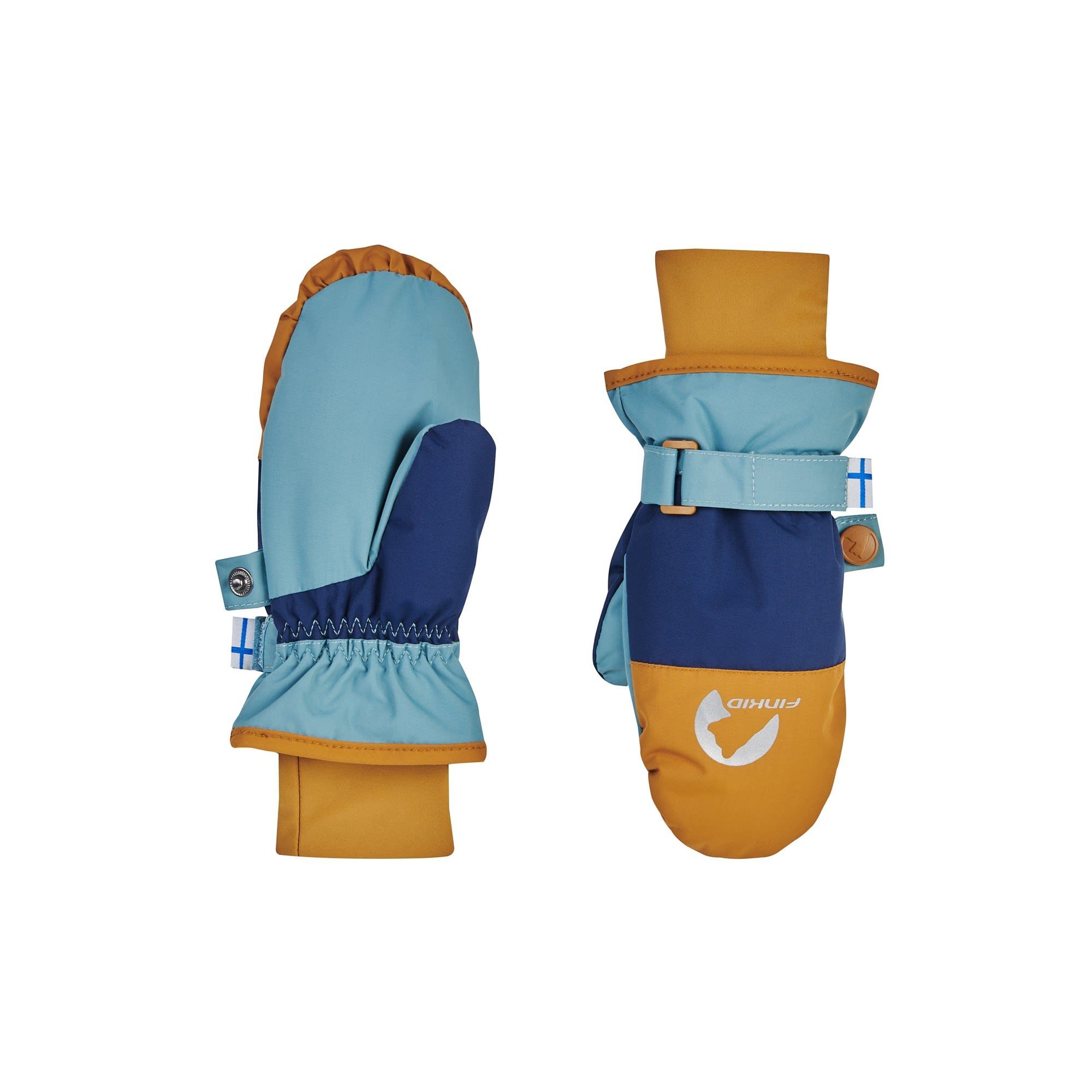 Finkid Fleecehandschuhe Finkid Kirjava Kinder Accessoires Smoke Blue - Cinnamon