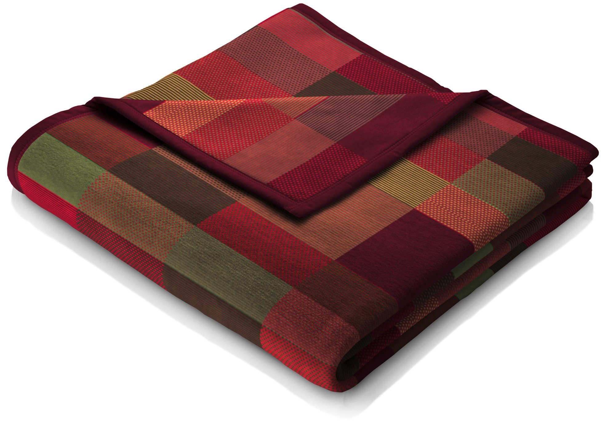 Wohndecke Color Squares red, rot-bunt karierte günstig online kaufen