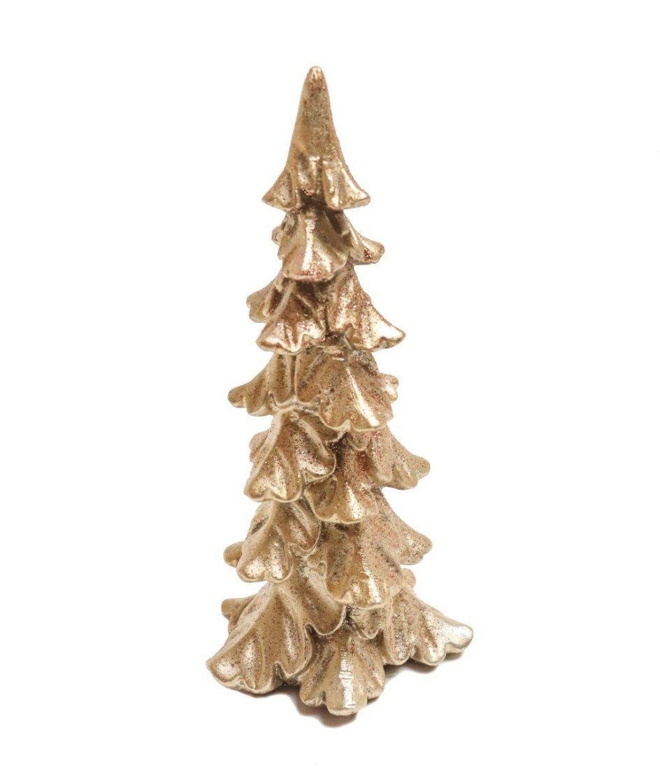 Gestecke Weihnachtsdeko Tisch Deko Tanne Tannenbaum gold modern 1015, PassionMade, Elegante Weihnachtsbaum Dekofigur