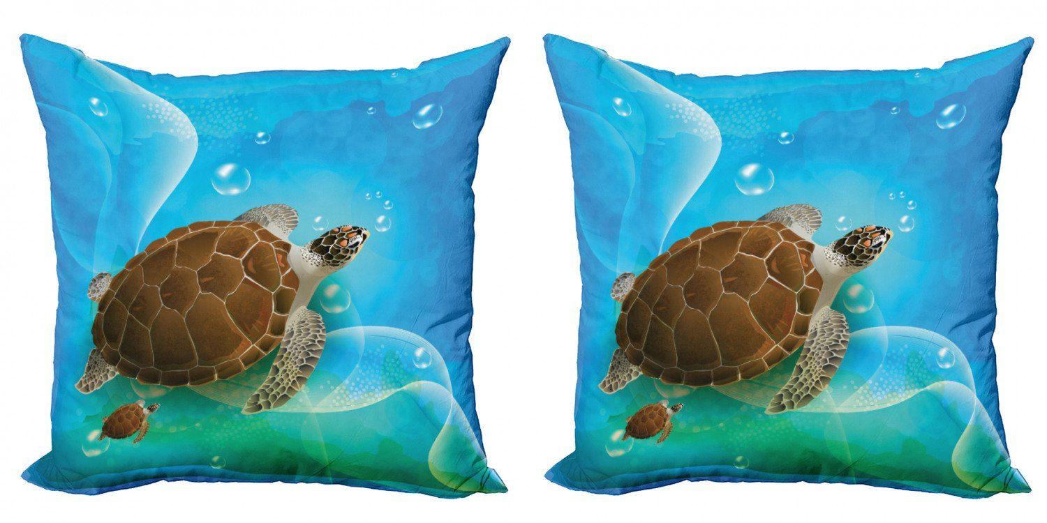 Kissenbezüge Modern Accent Familie Digitaldruck, Ozean Doppelseitiger (2 Abakuhaus Schwimmen Stück), Turtle