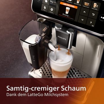 Philips Kaffeevollautomat Series 5400 Kaffeevollautomat LatteGo Milchaufschäumer Display, Kaffeeautomat Cafemaschine Kaffeemaschine mi Mahlwerk Vollautomat Cafe