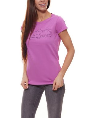 LACD Rundhalsshirt LACD Miracle T-Shirt farbenfrohes Sommer-Shirt T-Shirt für Damen Bio Baumwolle Kurzarm-Shirt Pink