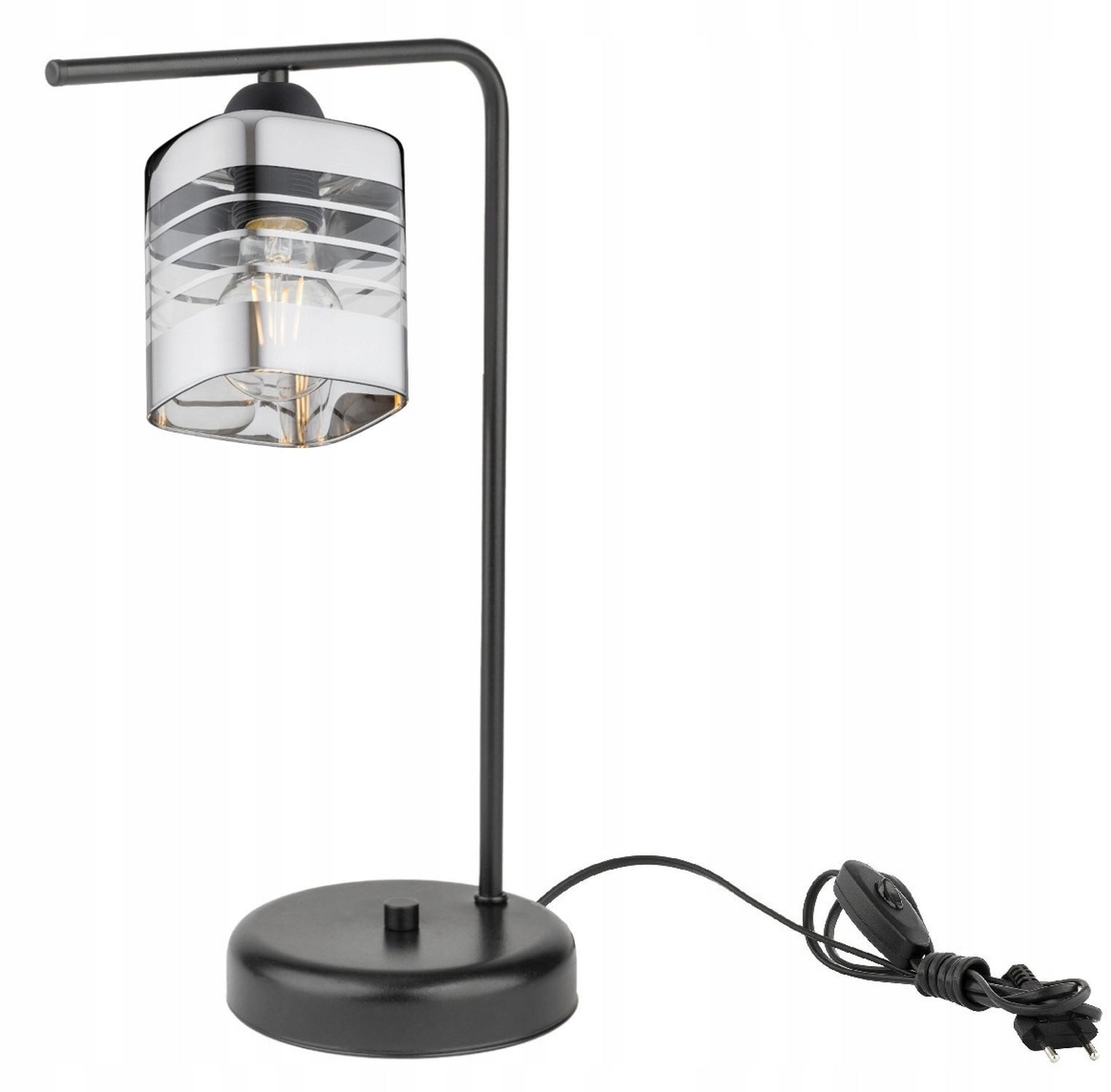 Licht-Erlebnisse Schreibtischlampe MILAN, ohne Leuchtmittel, 38 cm E27 länglich Modern