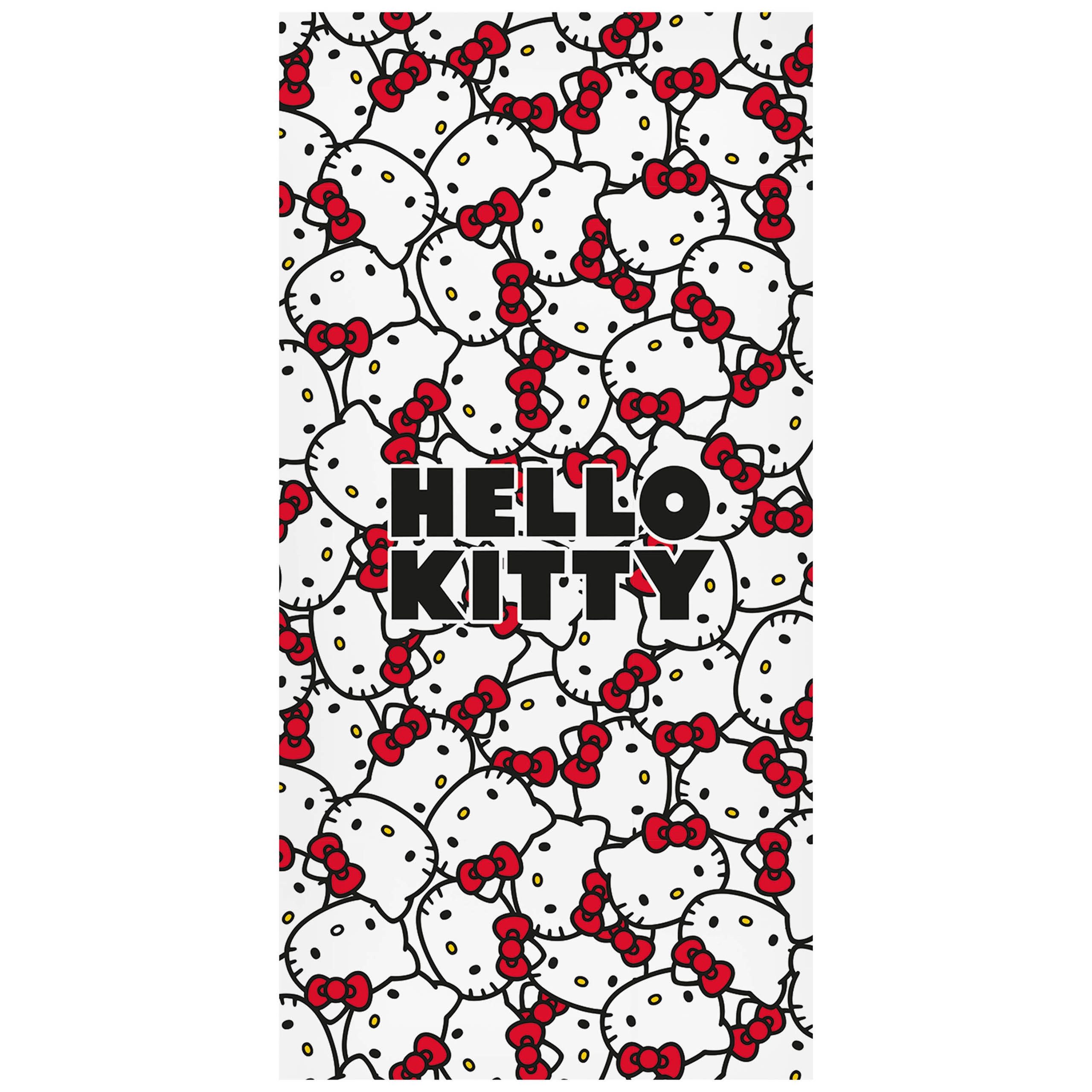 Sarcia.eu Badetuch Hello Kitty weißes Strand- und Badetuch aus Baumwolle, 70 x 140 cm
