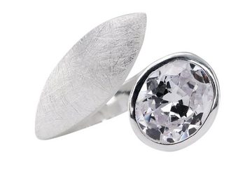 SILBERMOOS Silberring XL Offener Ring "Strahlend schön", 925 Sterling Silber