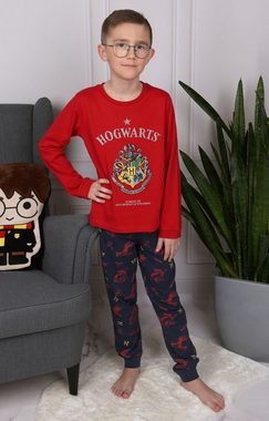 Sarcia.eu Pyjama Harry Potter Jungen Schlafanzug mit langer Hose, langen Ärmeln 8 Jahre