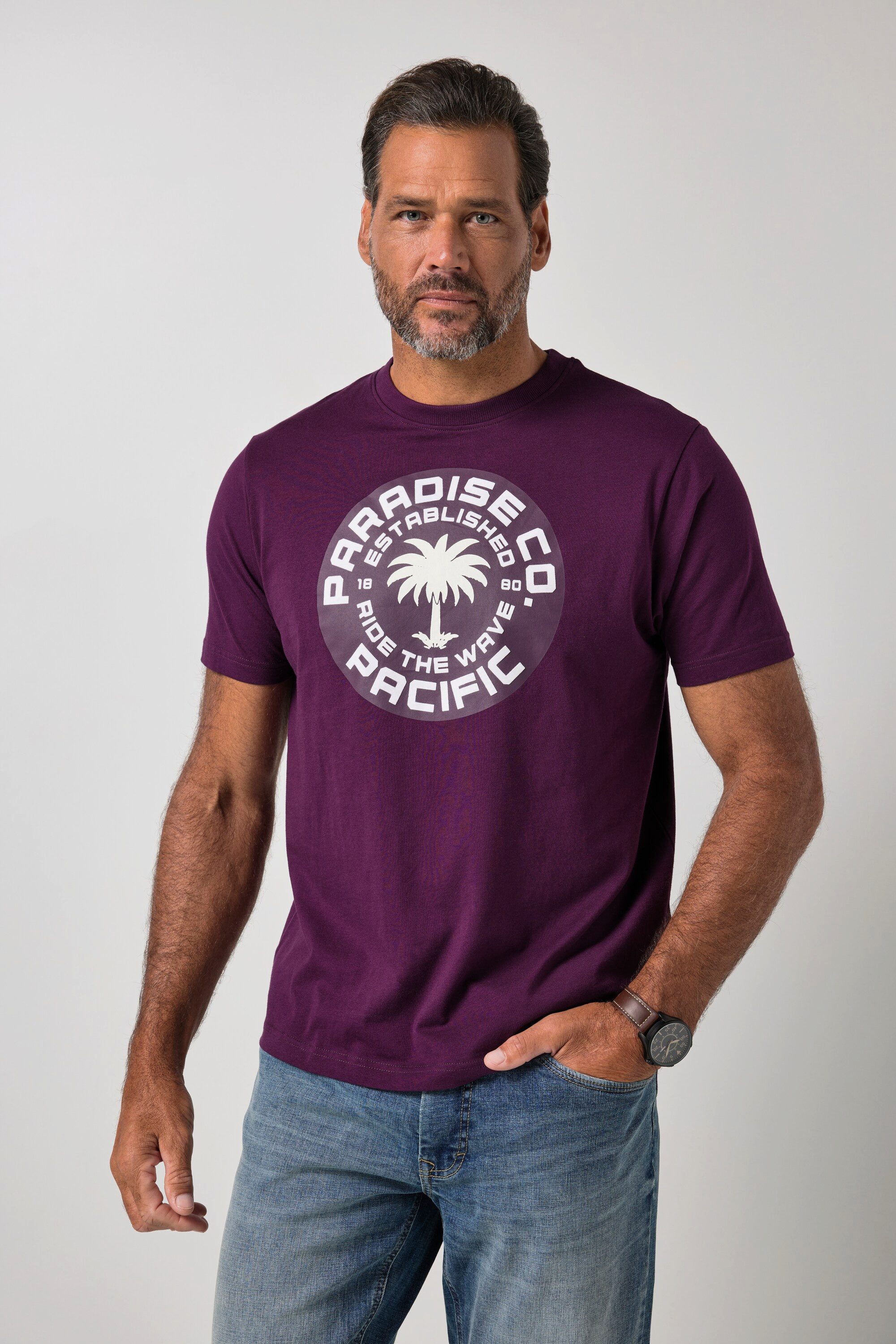 T-Shirt T-Shirt Halbarm Brustprint bis 8 XL