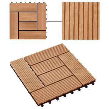 Teppichboden 22 Stk. Terrassenfliesen 30 x 30 cm 2 qm WPC Teakholzfarbe, vidaXL