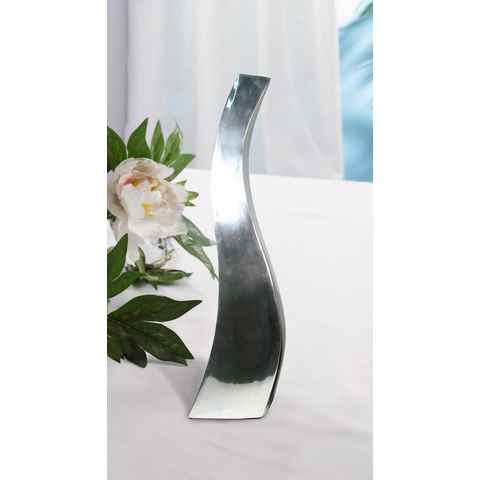 ARTRA Tischvase (1 St), Aluminium Vasen "Welle" - Eckig, Hoch Gebogen, Dekoration, Blumenvase und Tischvase 60 cm