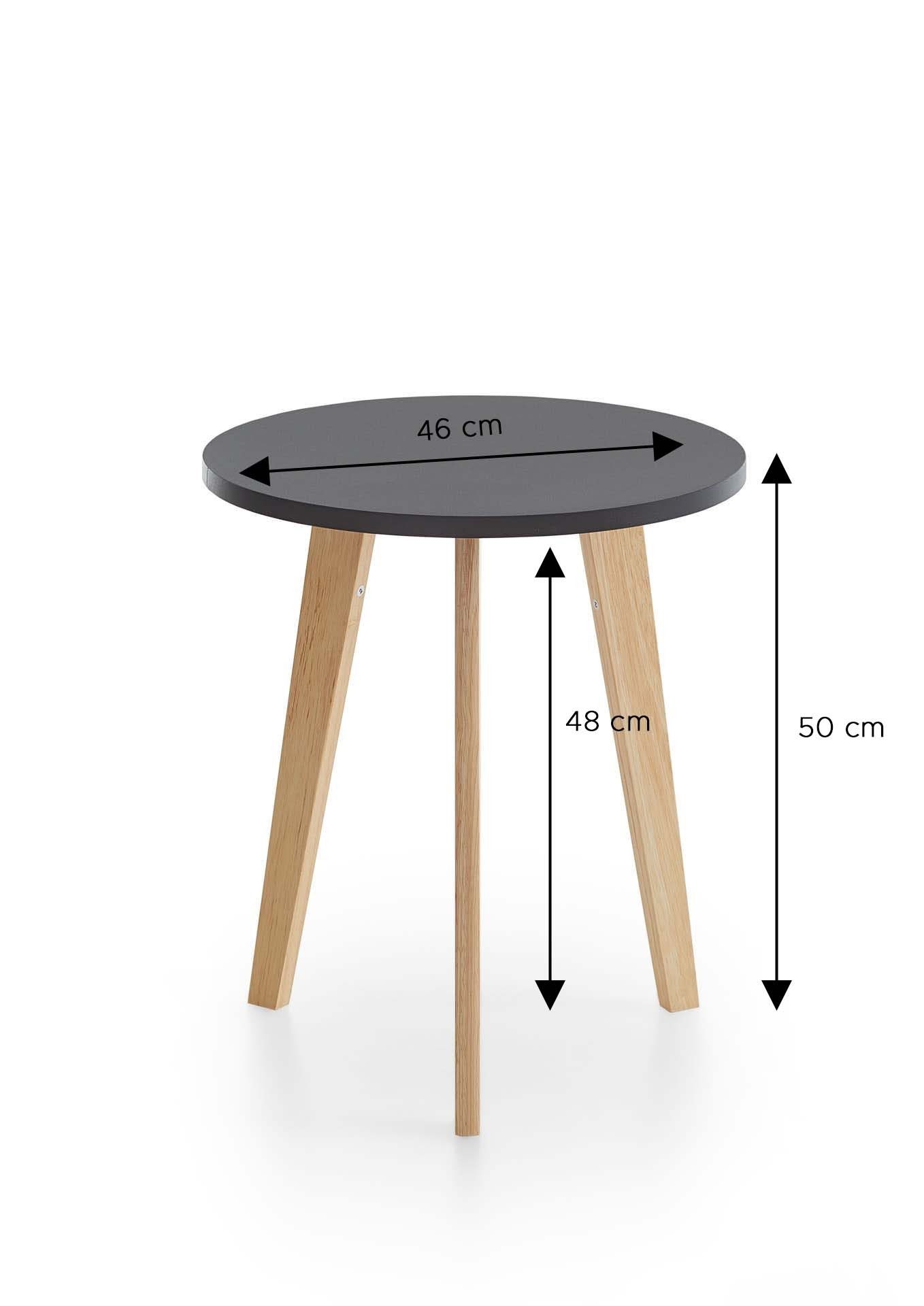 freiraum Couchtisch Table, in Pinienholz / Schwarz, Echtholz/MDF - 50x45,8x50cm (BxHxT)