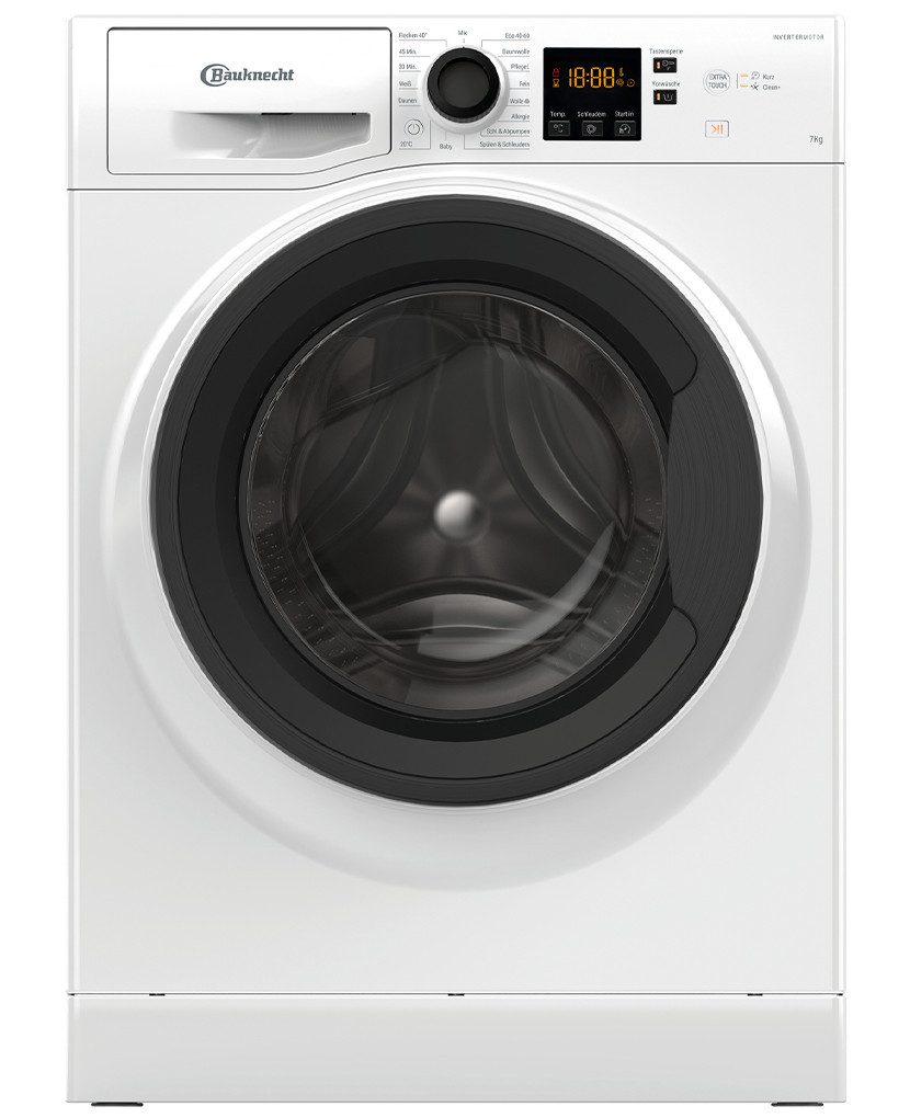 BAUKNECHT Waschmaschine WM BK 7A2JGS, 7 kg, 1400 U/min, Flecken 40°, Mehrfachwasserschutz+, Anti-Allergie-Programm