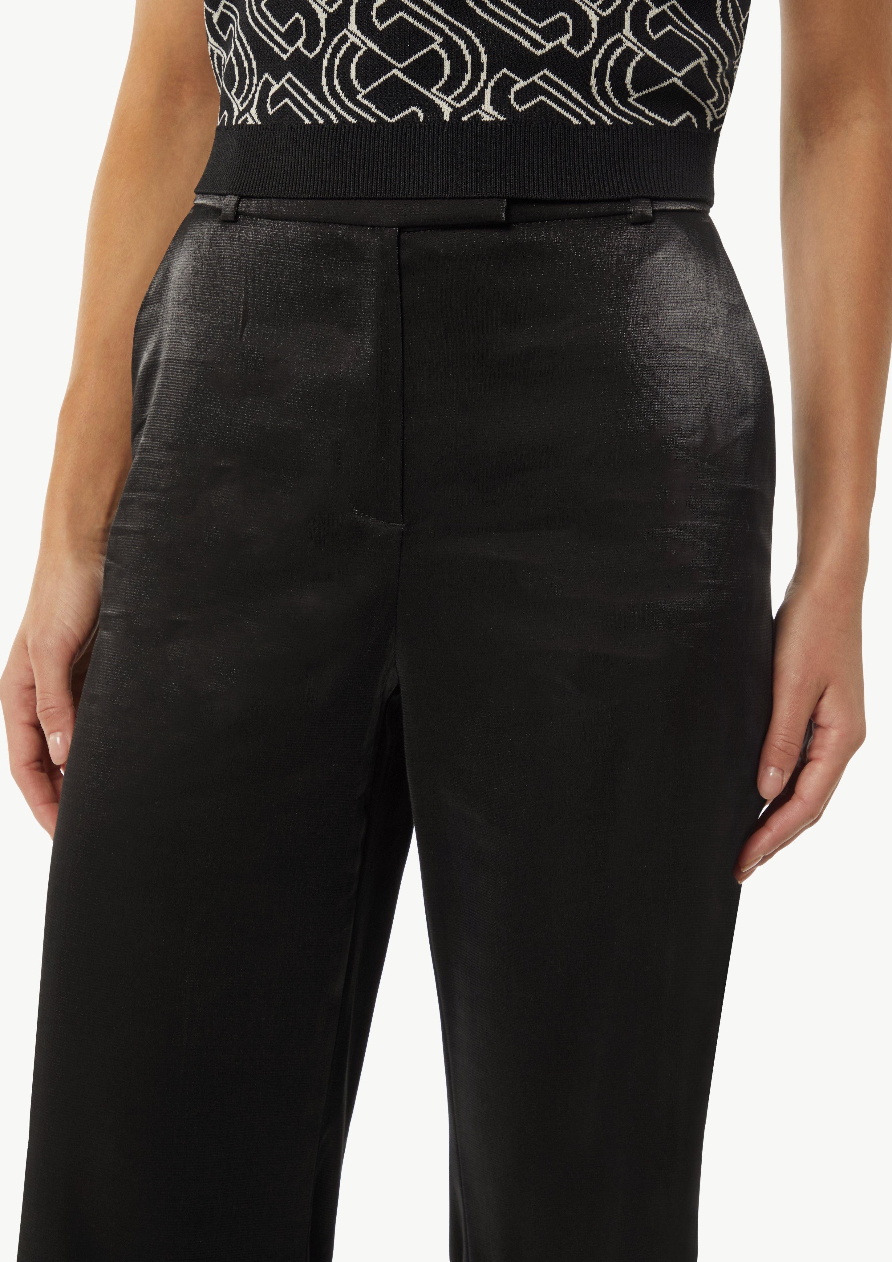 Comma Stoffhose Glänzende Marlenehose mit Schlitz-Detail günstig online kaufen