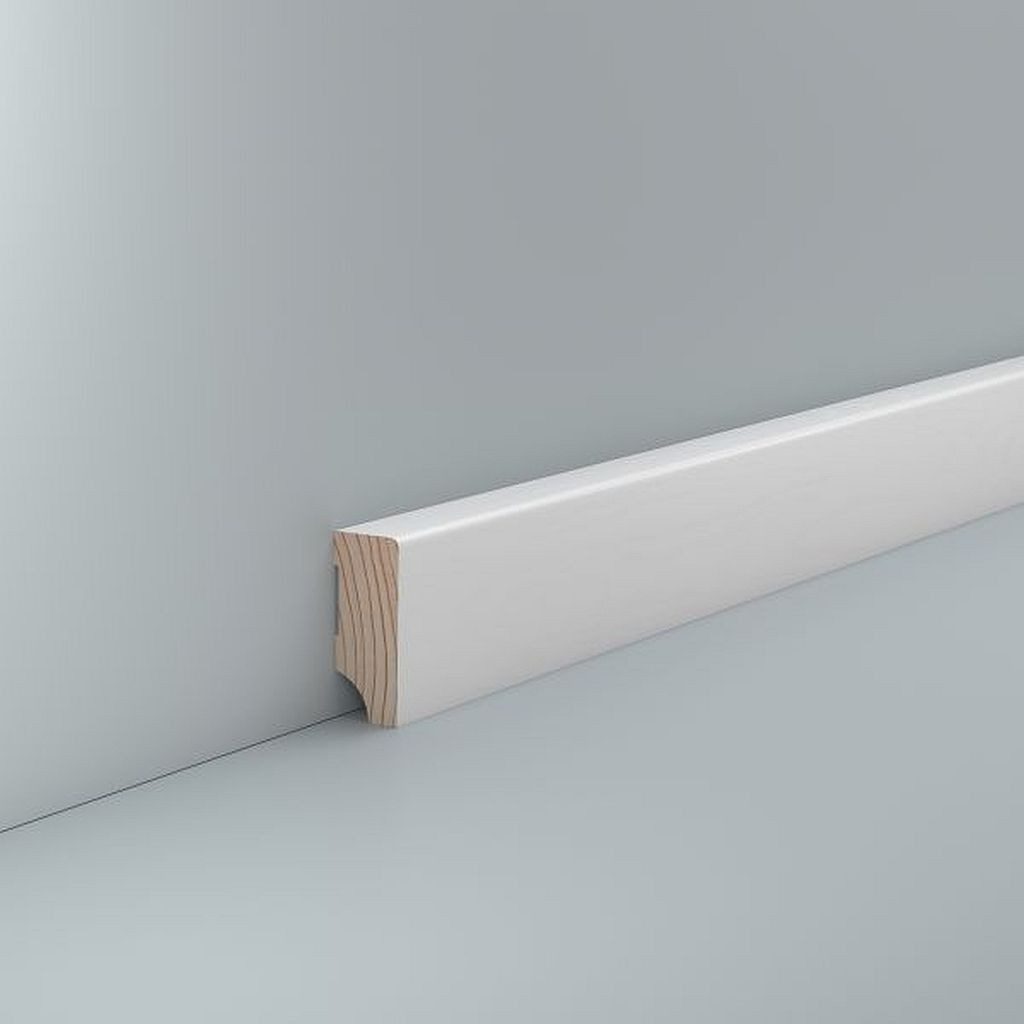 Südbrock Sockelleiste Sockelleiste weiß Holz 16 x 40 mm Kiefer lackiert RAL 9016 Fußleiste, L: 250 cm, H: 4 cm, 1-St.
