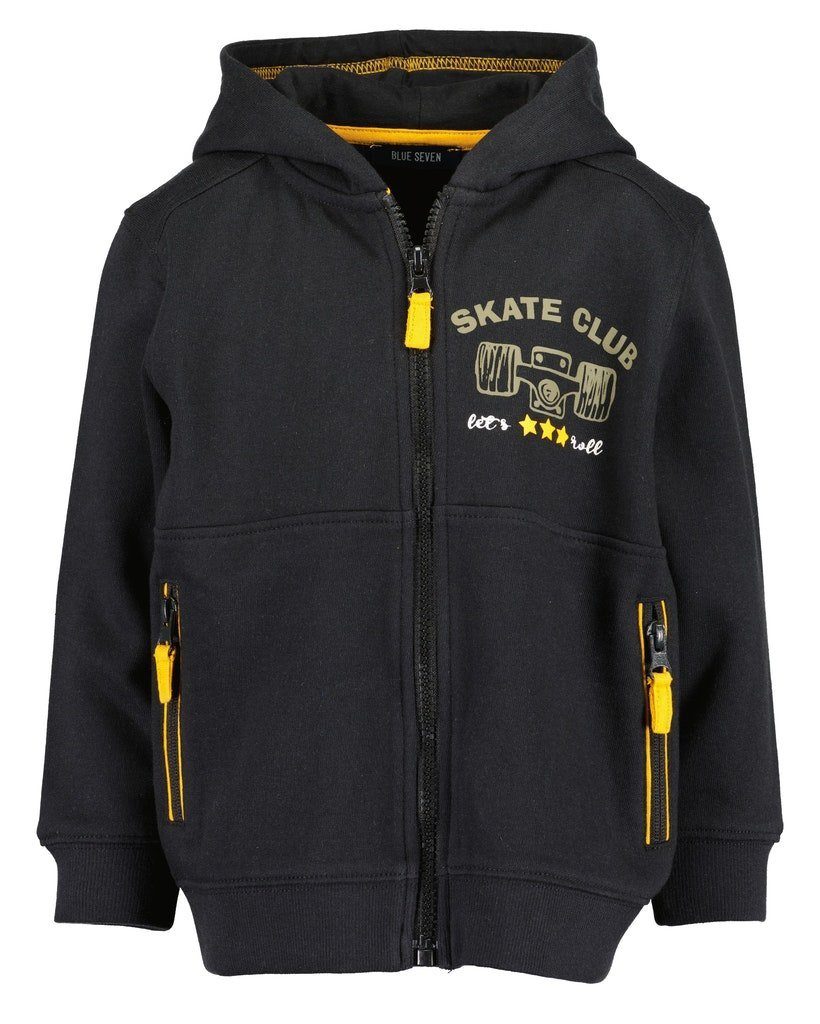 Blue Seven Sweatjacke Blue Seven Jungen Sweatjacke Jacke Kapuze Skater schwarz (1-tlg., kein Set)