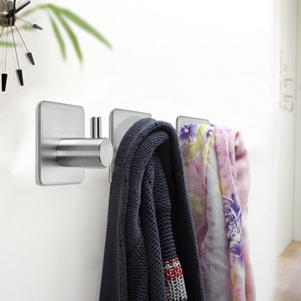 TECBULL Handtuchhaken Klebehaken aus Edelstahl, Wandhaken selbstklebend, V1, Küche, Bad, Flur, Ankleide, Waschküche, Gästezimmer, WC, Badezimmer, Schlafzimmer,  – Bild 5 von 5