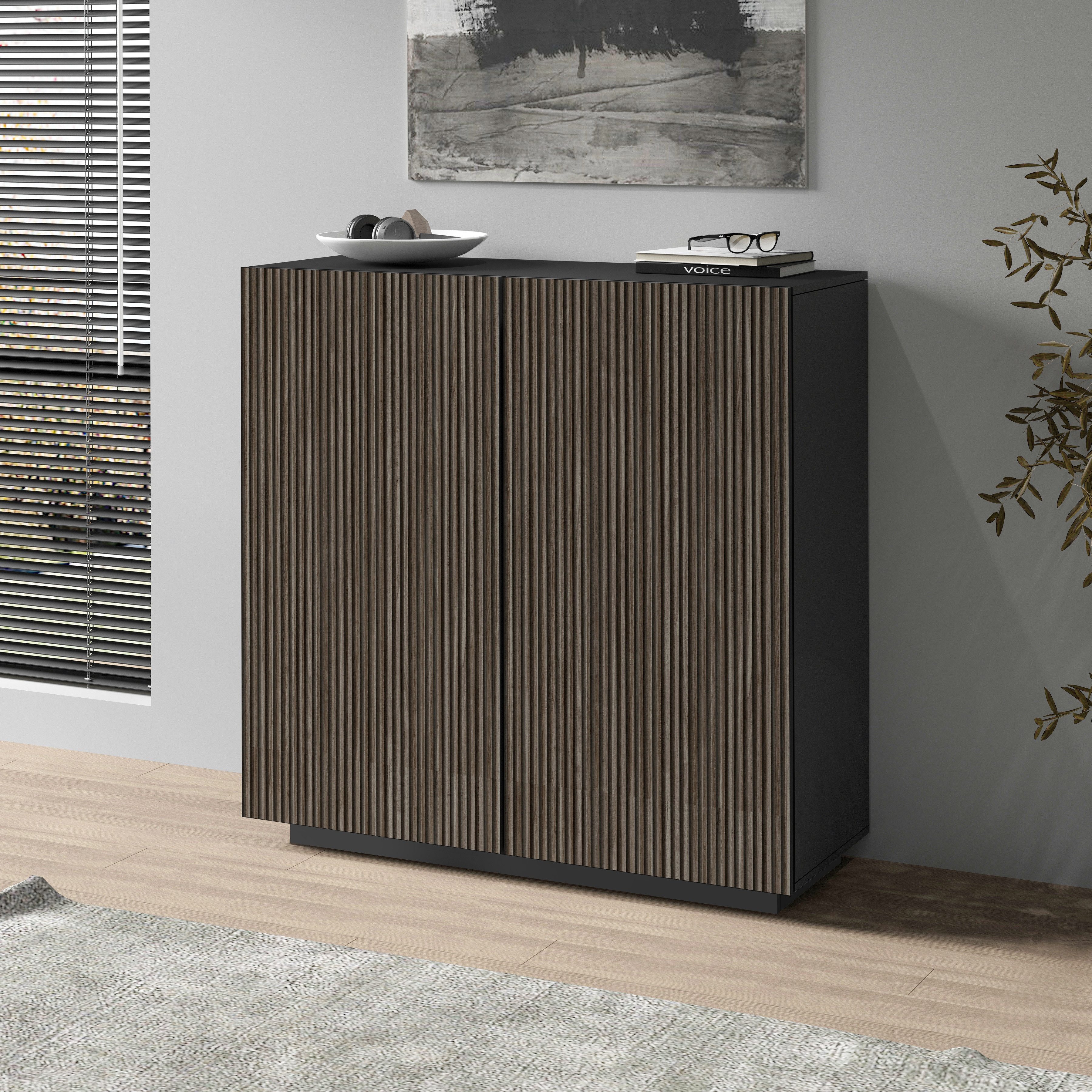 INOSIGN Highboard "Vega,Highboard,Kommode,120 cm" mit 2 Türen,Fronten mit R günstig online kaufen