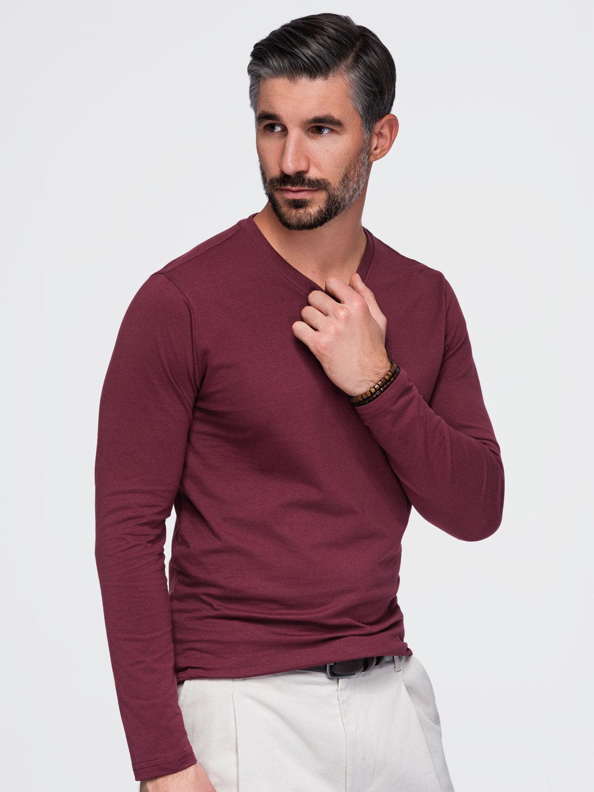 OMBRE Longsleeve Longsleeve für Herren mit V-Ausschnitt. – Bild 4 von 5