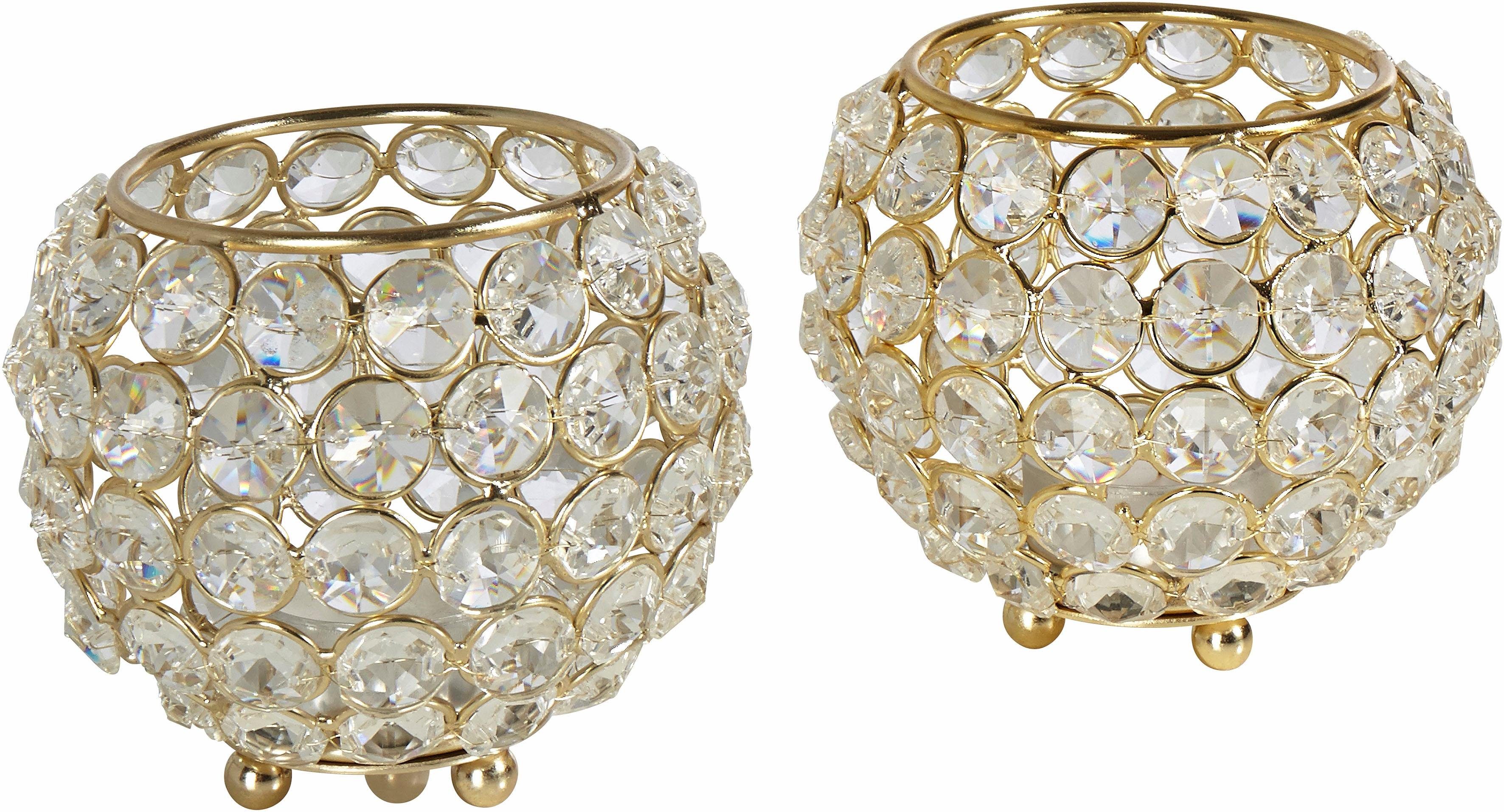 Home affaire Teelichthalter Kristall (Set, 2 St) günstig online kaufen