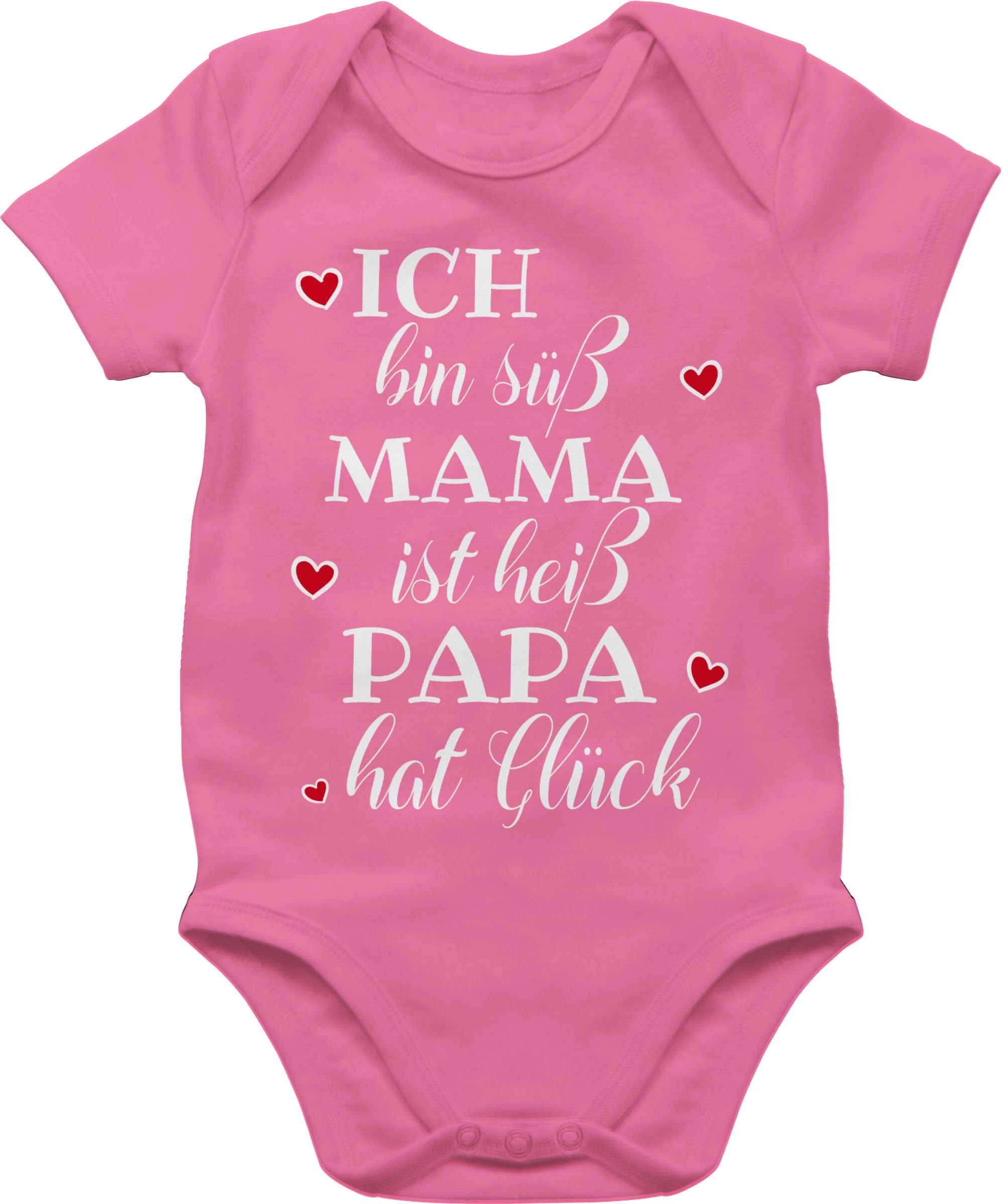 Shirtracer Shirtbody »Ich bin süß Mama ist heiß Papa hat Glück Herzen Statement Sprüche Baby