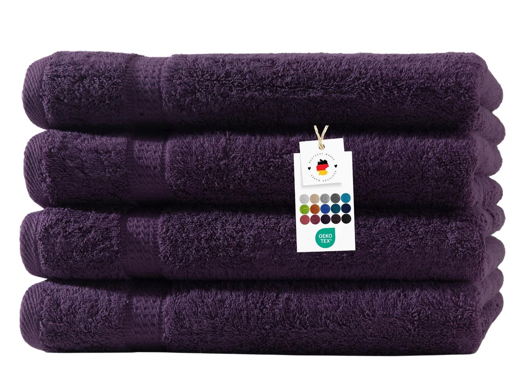 Carpe Sonno Handtuch Set 50x100 cm 100% Baumwolle Handtücher Set 500 g/m2 Frottier Handtuchset, Frottier (Spar-Set, 4-St), Extra Soft & Weich, Saugfähig, Schwer, Atmungsaktiv, schnell trocknend
