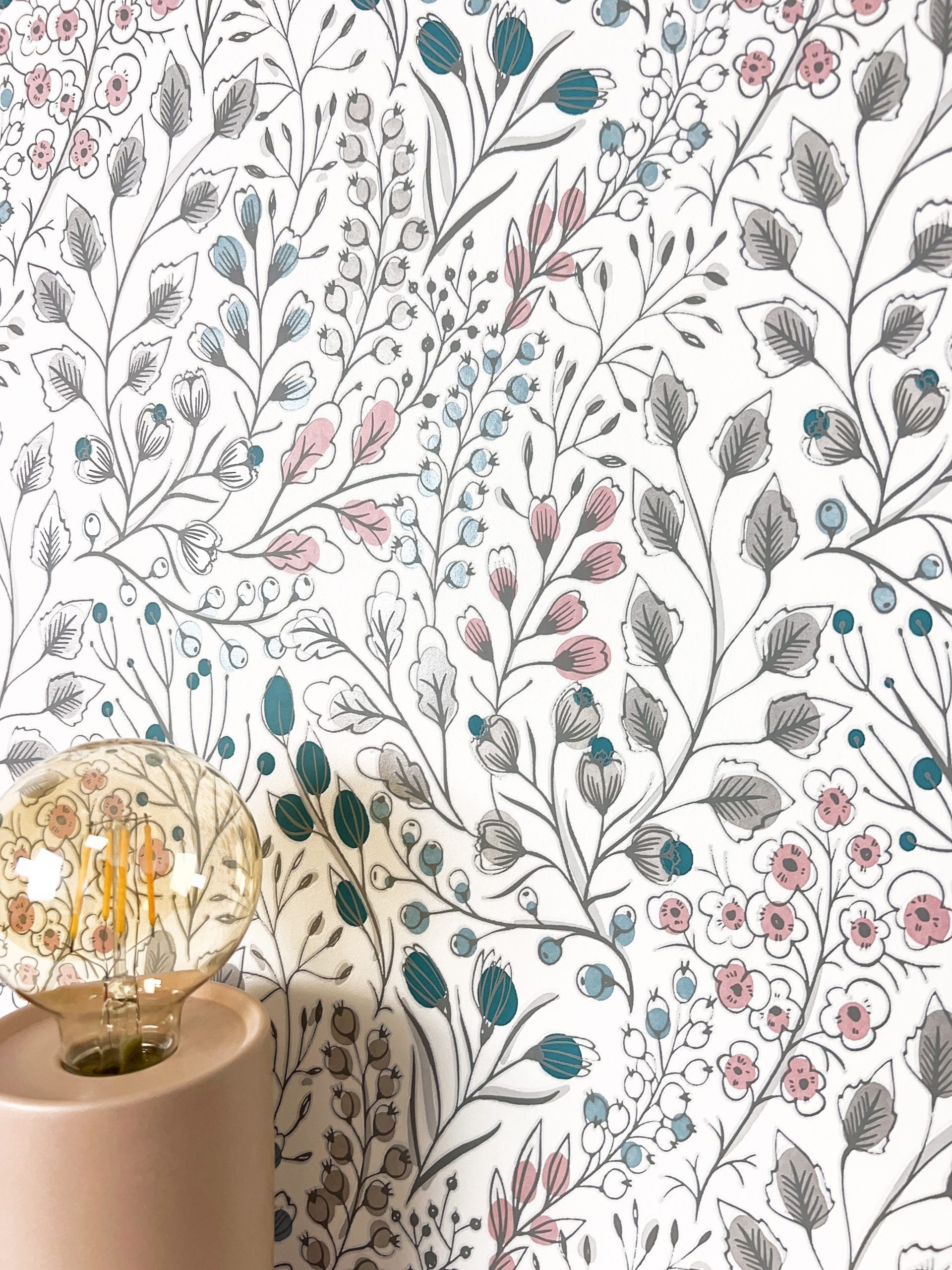 Newroom Vliestapete, Weiß Tapete Floral Blätter günstig online kaufen