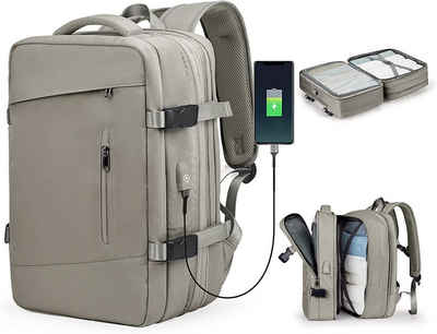 Directin Reiserucksack Reiserucksack, Lässiger Tagesrucksack Schultasche, Laptop Rucksack (26-40L, Für Laptop bis 15,6,16,17 Zoll, mit USB-Lade-Anschluss), mit 2 Laptopfach (passend für ein 15,6" Tablet bzw. ein 17" Laptop)