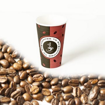 Verpacky Coffee-to-go-Becher Kaffee To Go Becher 200ml Kaffeebecher, Einweg Pappbecher Papier